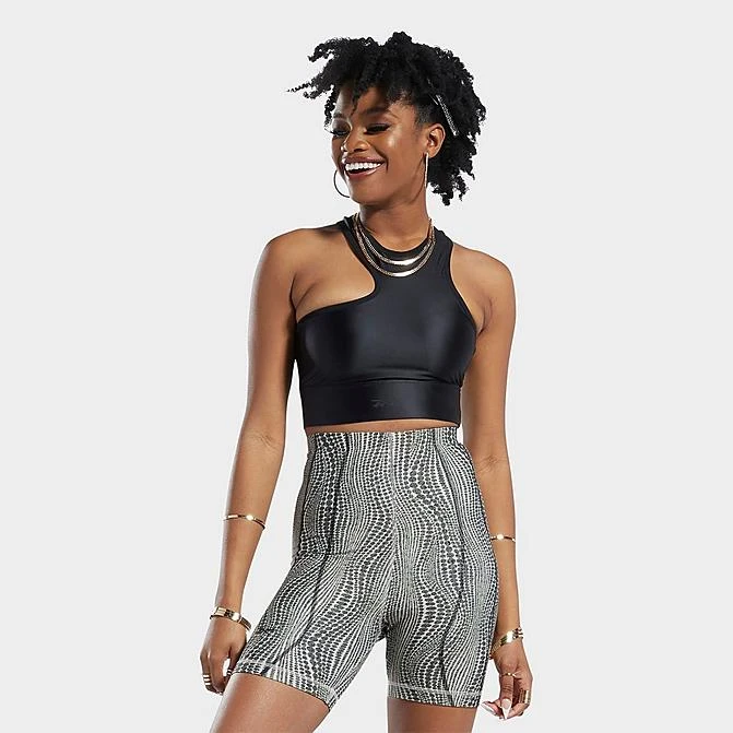 Women's Reebok Cardi B One Shoulder Crop Tank Black - HM5073 001 1 Women's Reebok Cardi B One Shoulder Crop Tank Black - HM5073 001