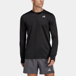 Men's Adidas Own The Run Long Sleeve T-Shirt Black - HM8436 001 -Sports Fashion HM8436 001 M4