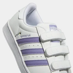 Little Kids' Adidas Originals Superstar Hook-and-Loop Casual Shoes White/Magic Lilac/Energy Ink - HP6217 100 -Sports Fashion HP6217 100 P3