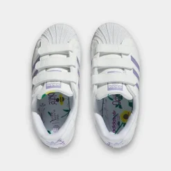 Little Kids' Adidas Originals Superstar Hook-and-Loop Casual Shoes White/Magic Lilac/Energy Ink - HP6217 100 -Sports Fashion HP6217 100 P5