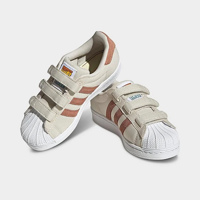 Little Kids' Adidas Originals Superstar Hook-and-Loop Casual Shoes Alumina/Clay Strata/Almost Yellow - HP6550 273 2 Little Kids' Adidas Originals Superstar Hook-and-Loop Casual Shoes Alumina/Clay Strata/Almost Yellow - HP6550 273 - Image 2