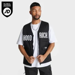 Men's Hoodrich OG Trek Utility Vest Black/White - HR0750 001