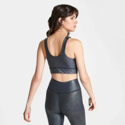 Women's Adidas Powerimpact Training Medium-Support Longline Bra Black/Carbon - HS2925 001 -Sports Fashion HS2925 001 M4