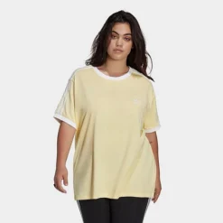 Women's Adidas Originals Adicolor Classics 3-Stripes T-Shirt (Plus Size) Almost Yellow - HY8299 740