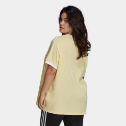 Women's Adidas Originals Adicolor Classics 3-Stripes T-Shirt (Plus Size) Almost Yellow - HY8299 740 -Sports Fashion HY8299 740 M3
