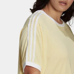 Women's Adidas Originals Adicolor Classics 3-Stripes T-Shirt (Plus Size) Almost Yellow - HY8299 740 -Sports Fashion HY8299 740 M4