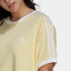 Women's Adidas Originals Adicolor Classics 3-Stripes T-Shirt (Plus Size) Almost Yellow - HY8299 740 -Sports Fashion HY8299 740 M5
