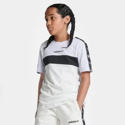 Big Kids' Adidas Originals Tape Color Block T-Shirt White/Black - IB2382 020 -Sports Fashion IB2382 020 M3