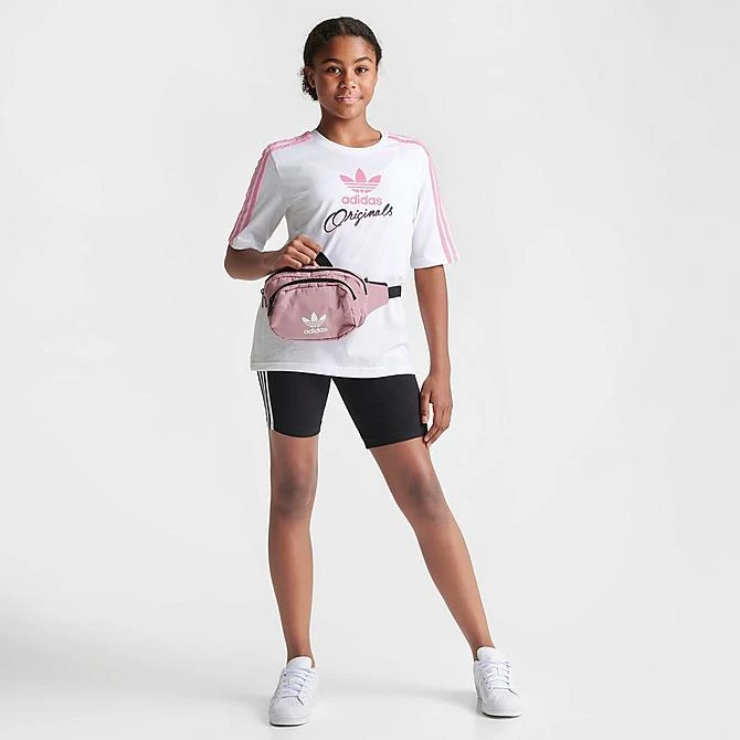 Girls' Adidas Originals Trefoil Script T-Shirt White/Pink/Black - IB3137 100 2 Girls' Adidas Originals Trefoil Script T-Shirt White/Pink/Black - IB3137 100 - Image 2