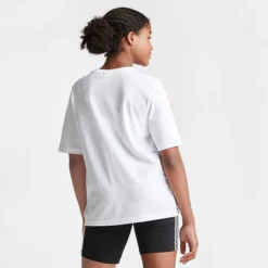 Girls' Adidas Originals Trefoil Script T-Shirt White/Pink/Black - IB3137 100 8 Girls' Adidas Originals Trefoil Script T-Shirt White/Pink/Black - IB3137 100 -Sports Fashion IB3137 100 M4