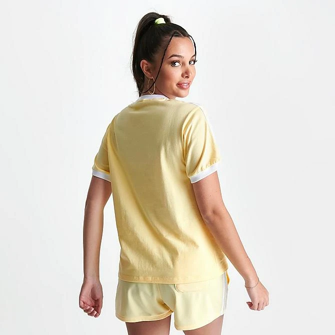 Women's Adidas Originals Adicolor Classics 3-Stripes T-Shirt Almost Yellow - IB7412 740 4 Women's Adidas Originals Adicolor Classics 3-Stripes T-Shirt Almost Yellow - IB7412 740 - Image 4
