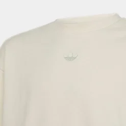 Girls' Little Kids' And Girls' Adidas Originals Graphic Print Cropped Crewneck Sweatshirt Chalk White - IB8455 100 -Sports Fashion IB8455 100 M3