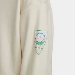 Girls' Little Kids' And Girls' Adidas Originals Graphic Print Cropped Crewneck Sweatshirt Chalk White - IB8455 100 -Sports Fashion IB8455 100 M5