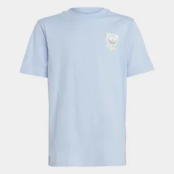 Girls' Little Kids' And Big Kids' Adidas Originals Graphic Print Boyfriend T-Shirt Blue - IB8457 450