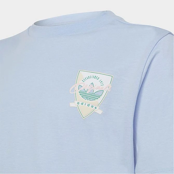 Girls' Little Kids' And Big Kids' Adidas Originals Graphic Print Boyfriend T-Shirt Blue - IB8457 450 3 Girls' Little Kids' And Big Kids' Adidas Originals Graphic Print Boyfriend T-Shirt Blue - IB8457 450 - Image 3
