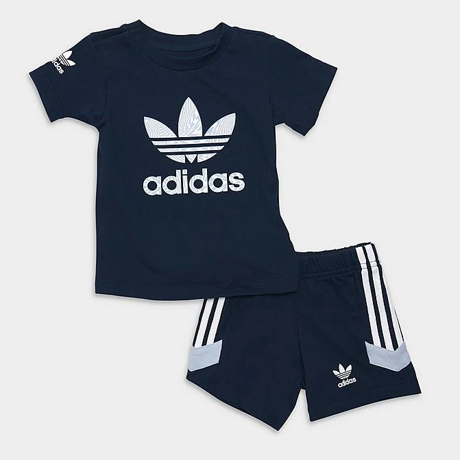 Little Kids' Adidas Originals Rekive T-Shirt And Shorts Set Night Indigo - IB9993N 401 1 Little Kids' Adidas Originals Rekive T-Shirt And Shorts Set Night Indigo - IB9993N 401