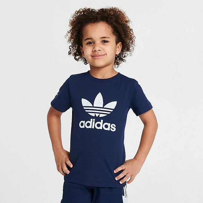 Little Kids' Adidas Originals Rekive T-Shirt And Shorts Set Night Indigo - IB9993 401 3 Little Kids' Adidas Originals Rekive T-Shirt And Shorts Set Night Indigo - IB9993 401 - Image 3