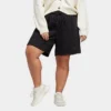 Women's Adidas ALL SZN Fleece Shorts (Plus Size) Black - IC1607 001