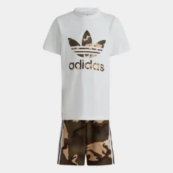 Little Kids' Adidas Originals Camo T-Shirt And Shorts Set White/Camo - IC2132 100