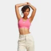 Women's Adidas Essentials 3-Stripes Crop Top Pulse Magenta/White - IC4430 660