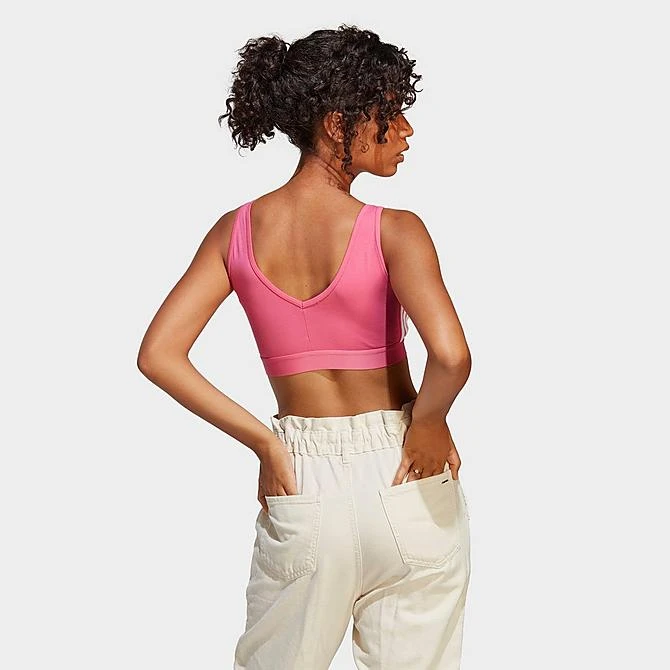 Women's Adidas Essentials 3-Stripes Crop Top Pulse Magenta/White - IC4430 660 2 Women's Adidas Essentials 3-Stripes Crop Top Pulse Magenta/White - IC4430 660 - Image 2