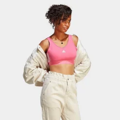Women's Adidas Essentials 3-Stripes Crop Top Pulse Magenta/White - IC4430 660 7 Women's Adidas Essentials 3-Stripes Crop Top Pulse Magenta/White - IC4430 660 -Sports Fashion IC4430 660 M3