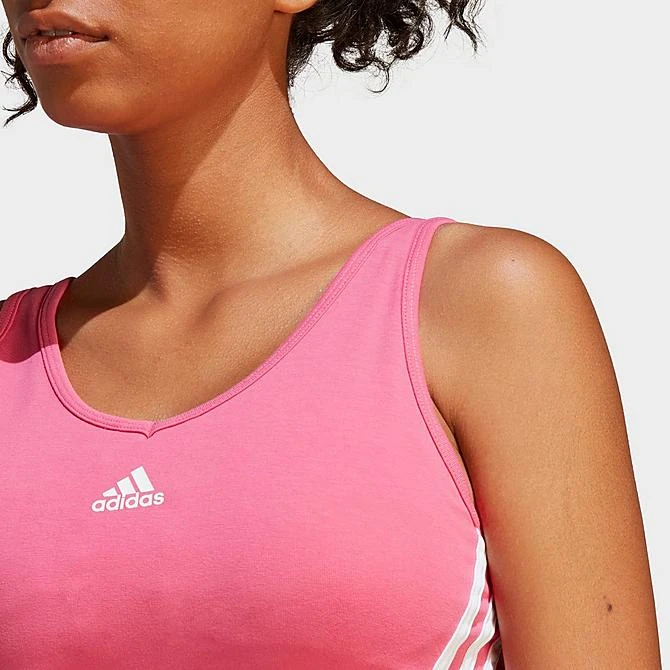 Women's Adidas Essentials 3-Stripes Crop Top Pulse Magenta/White - IC4430 660 4 Women's Adidas Essentials 3-Stripes Crop Top Pulse Magenta/White - IC4430 660 - Image 4