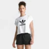 Women's Adidas Originals Adicolor Classics Cropped Trefoil T-Shirt White - IC5467 100