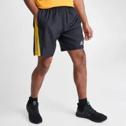 Men's Adidas Own The Run Shorts Black/Bold Gold/Reflective Silver - IC7635 001 -Sports Fashion IC7635 001 M3
