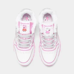Girls' Little Kids' Reebok Peppa Pig Classic Leather Casual Shoes White/Pink - IE1647 100 -Sports Fashion IE1647 100 P5