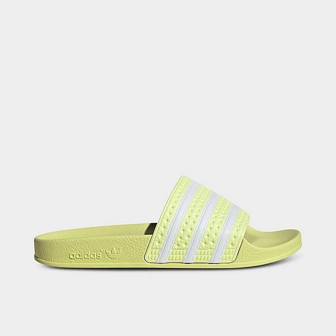 Women's Adidas Originals Adilette Slide Sandals Pulse Yellow/White/Pulse Yellow - IE9616 735 1 Women's Adidas Originals Adilette Slide Sandals Pulse Yellow/White/Pulse Yellow - IE9616 735