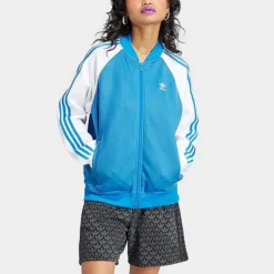 Women's Adidas Adicolor Classics Oversized Superstar Track Top Jacket Bluebird - II0718 430 -Sports Fashion II0718 430 M6