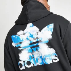 Men's Adidas Originals Cloudy Trefoil Graphic Hoodie Black - II8168 001 -Sports Fashion II8168 001 M5