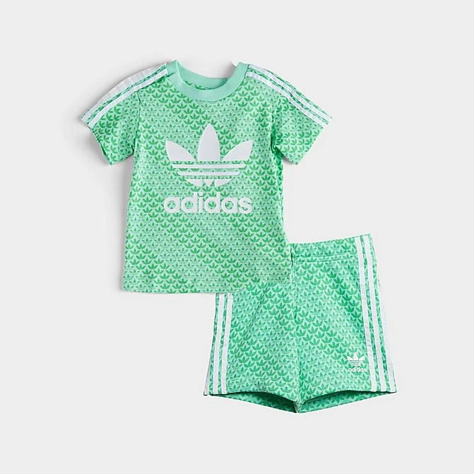 Infant Adidas Originals Monogram T-Shirt And Shorts Set Green - IJ7125N 333 1 Infant Adidas Originals Monogram T-Shirt And Shorts Set Green - IJ7125N 333
