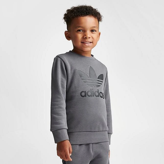 Kids' Toddler Adidas Originals Crewneck Sweatshirt And Jogger Pants Set Grey Five - IJ9849T 026 3 Kids' Toddler Adidas Originals Crewneck Sweatshirt And Jogger Pants Set Grey Five - IJ9849T 026 - Image 3