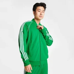 Men's Adidas Originals Superstar Track Top Green/White - IK3514 360 -Sports Fashion IK3514 360 M3