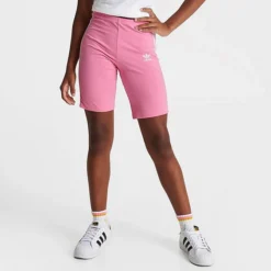 Girls' Adidas Originals 3-Stripes Trefoil Mid-Rise Bike Shorts Bliss Pink - IK7528 680