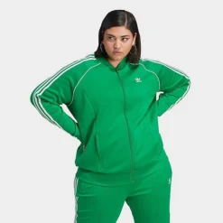 Women's Adidas Adicolor Classics Superstar Track Top (Plus Size) Green - IL6650 360