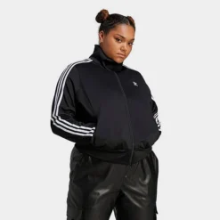 Women's Adidas Adicolor Classics Primeblue Firebird Track Top Jacket (Plus Size) Black - IL9046 001