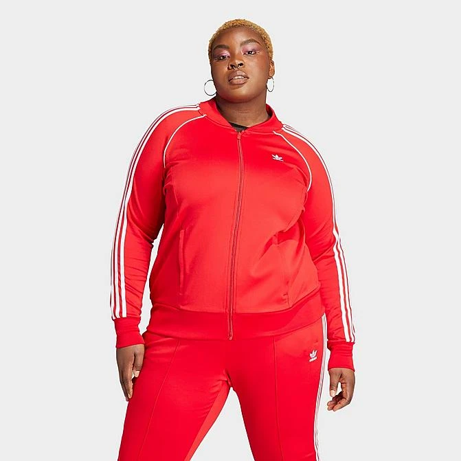 Women's Adidas Adicolor Classics Superstar Track Top (Plus Size) Better Scarlet - IL9049 610 1 Women's Adidas Adicolor Classics Superstar Track Top (Plus Size) Better Scarlet - IL9049 610