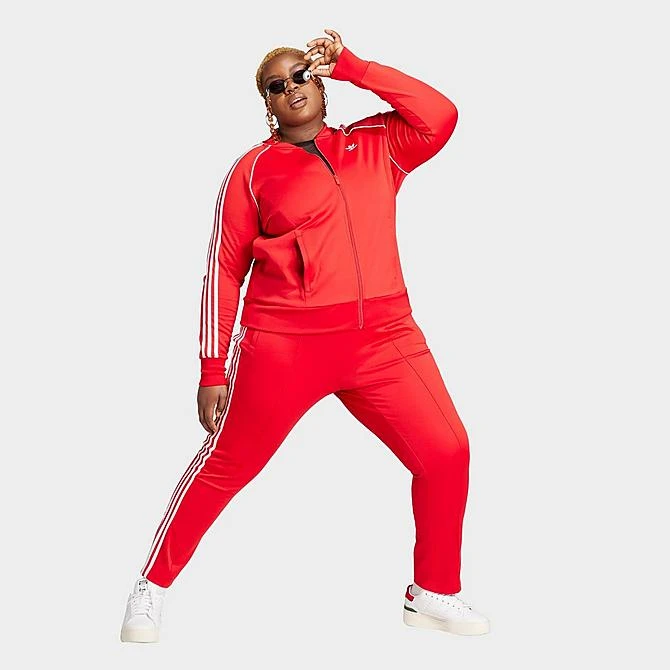 Women's Adidas Adicolor Classics Superstar Track Top (Plus Size) Better Scarlet - IL9049 610 2 Women's Adidas Adicolor Classics Superstar Track Top (Plus Size) Better Scarlet - IL9049 610 - Image 2