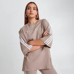 Women's Adidas Originals Oversized T-Shirt Chalky Brown - IQ3400 236 -Sports Fashion IQ3400 236 M3