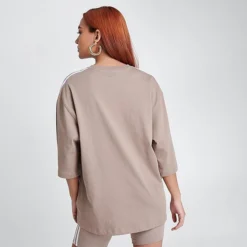 Women's Adidas Originals Oversized T-Shirt Chalky Brown - IQ3400 236 -Sports Fashion IQ3400 236 M4
