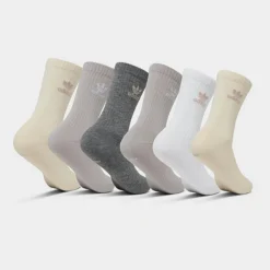 Adidas Originals Trefoil Casual Cushioned Quarter Socks (6-Pack) Wonder White/Wonder Beige/White - IR1099 100