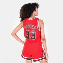 Women's Mitchell & Ness Chicago Bulls NBA Scottie Pippen Hardwood Classics 1997-98 Swingman Jersey Red - JEL18120 RED