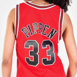 Women's Mitchell & Ness Chicago Bulls NBA Scottie Pippen Hardwood Classics 1997-98 Swingman Jersey Red - JEL18120 RED -Sports Fashion JEL18120 RED M4