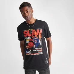 Men's Mitchell & Ness Slam Magazine John Starks Cover Graphic T-Shirt Black - KBLCKJSR NYK -Sports Fashion KBLCKJSR NYK M3