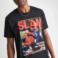 Men's Mitchell & Ness Slam Magazine John Starks Cover Graphic T-Shirt Black - KBLCKJSR NYK -Sports Fashion KBLCKJSR NYK M5