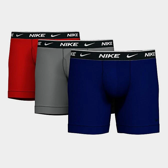 Men's Nike Stretch Cotton Boxer Briefs (3-Pack) Obsidian/Cool Grey/Red - KE1167 410 1 Men's Nike Stretch Cotton Boxer Briefs (3-Pack) Obsidian/Cool Grey/Red - KE1167 410