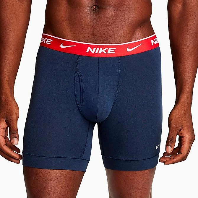Men's Nike Stretch Cotton Boxer Briefs (3-Pack) Obsidian/Cool Grey/Red - KE1167 410 2 Men's Nike Stretch Cotton Boxer Briefs (3-Pack) Obsidian/Cool Grey/Red - KE1167 410 - Image 2